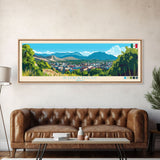 Durham, England Panoramic Travel Poster Canvas Print, Durham, England Painting, England Art, Durham Panoramic Travel Art, Travel Painting