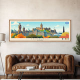 Edinburgh, Scotland Panoramic Travel Poster Canvas Print, Edinburgh, Scotland Painting, Scotland Art, Edinburgh Travel Art, Guest Room Painting