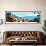 Envigado, Colombia Panoramic Travel Poster Canvas Print, Envigado, Colombia Painting, Colombia Art, Envigado Panoramic Travel Art, Travel Painting