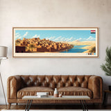 Fayyum, Egypt Panoramic Travel Poster Canvas Print, Fayyum, Egypt Painting, Egypt Art, Fayyum Travel Art, Guest Room Painting