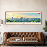 Foshan, China Panoramic Travel Poster Canvas Print, Foshan, China Painting, China Art, Foshan Panoramic Travel Art, Travel Painting