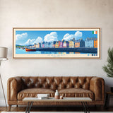 Galway, Ireland Panoramic Travel Poster Canvas Print, Galway, Ireland Painting, Ireland Art, Galway Travel Art, Living Room Painting