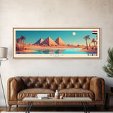 Gizeh, Egypt Panoramic Travel Poster Canvas Print, Gizeh, Egypt Painting, Egypt Art, Gizeh Panoramic Travel Art, Travel Painting