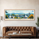 Panoramic Travel Poster Glenrothes, Scotland Canvas Print, Glenrothes, Scotland Painting, Scotland Art, Glenrothes Travel Art, Guest Room Painting