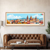 Guadalupe, Mexico Panoramic Travel Poster Canvas Print, Guadalupe, Mexico Painting, Mexico Art, Guadalupe Panoramic Travel Art, Travel Painting