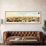 Gujranwala, Pakistan Travel Poster Panoramic Canvas Print, Gujranwala, Pakistan Painting, Pakistan Art, Gujranwala Travel Art, Guest Room Painting