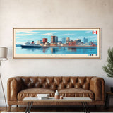 Panoramic Travel Poster Halifax, Canada Canvas Print, Halifax, Canada Painting, Canada Art, Halifax Travel Art, Guest Room Painting