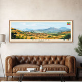 Hosaena, Ethiopia Panoramic Travel Poster Canvas Print, Hosaena, Ethiopia Painting, Ethiopia Art, Hosaena Panoramic Travel Art, Travel Painting