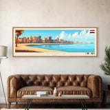 Ismailia, Egypt Panoramic Travel Poster Canvas Print, Ismailia, Egypt Painting, Egypt Art, Ismailia Travel Art, Guest Room Painting