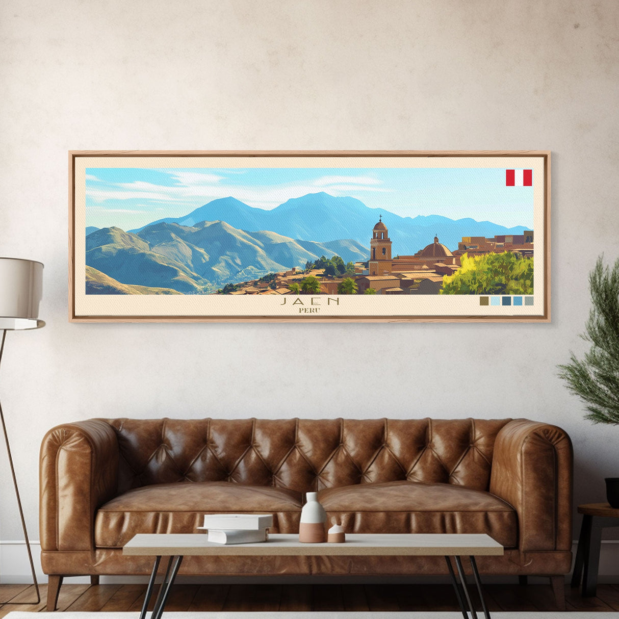 Jakarta, Indonesia Travel Poster Panoramic Canvas Print, Jakarta, Indonesia Painting, Indonesia Art, Jakarta Travel Art, Guest Room Painting