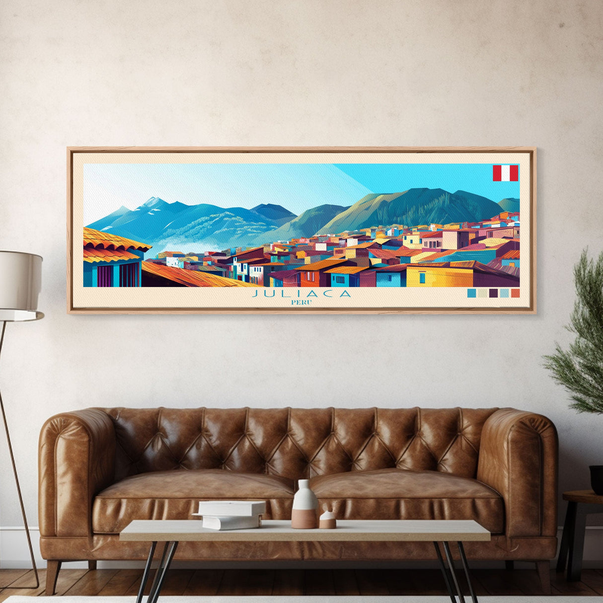 Panoramic Travel Poster Juarez, Mexico Canvas Print, Juarez, Mexico Painting, Mexico Art, Juarez Travel Art, Guest Room Painting