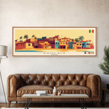 Panoramic Travel Poster Kaolack, Senegal Canvas Print, Kaolack, Senegal Painting, Senegal Art, Kaolack Travel Art, Guest Room Painting