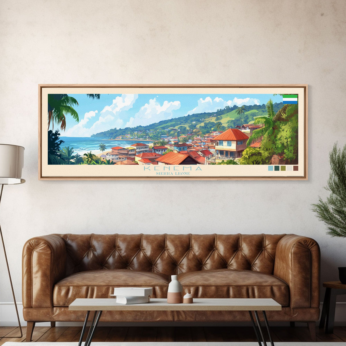 Kenema, Sierra Leone Travel Poster Panoramic Canvas Print, Kenema, Sierra Leone Painting, Sierra Leone Art, Kenema Travel Art, Guest Room Painting