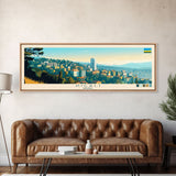 Kigali, Rwanda Panoramic Travel Poster Canvas Print, Kigali, Rwanda Painting, Rwanda Art, Kigali Panoramic Travel Art, Travel Painting