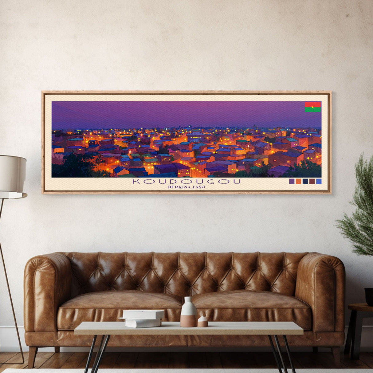 Koudougou, Burkina Faso Travel Poster Panoramic Canvas Print, Koudougou, Burkina Faso Painting, Burkina Faso Art, Koudougou Travel Art, Guest Room Painting