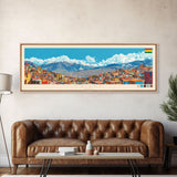 La Paz, Bolivia Panoramic Travel Poster Canvas Print, La Paz, Bolivia Painting, Bolivia Art, La Paz Panoramic Travel Art, Travel Painting