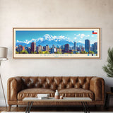 Las Condes, Chile Panoramic Travel Poster Canvas Print, Las Condes, Chile Painting, Chile Art, Las Condes Panoramic Travel Art, Travel Painting