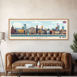 Leicester, England Panoramic Travel Poster Canvas Print, Leicester, England Painting, England Art, Leicester Panoramic Travel Art, Travel Painting