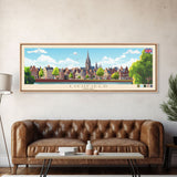 Lichfield, England Travel Poster Panoramic Canvas Print, Lichfield, England Painting, England Art, Lichfield Travel Art, Guest Room Painting