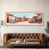 Panoramic Travel Poster Lincoln, England Canvas Print, Lincoln, England Painting, England Art, Lincoln Travel Art, Guest Room Painting