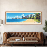 Maceio, Brazil Panoramic Travel Poster Canvas Print, Maceio, Brazil Painting, Brazil Art, Maceio Travel Art, Guest Room Painting