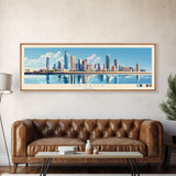 Manama, Bahrain Travel Poster Panoramic Canvas Print, Manama, Bahrain Painting, Bahrain Art, Manama Travel Art, Guest Room Painting