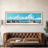 Manaus, Brazil Panoramic Travel Poster Canvas Print, Manaus, Brazil Painting, Brazil Art, Manaus Panoramic Travel Art, Travel Painting