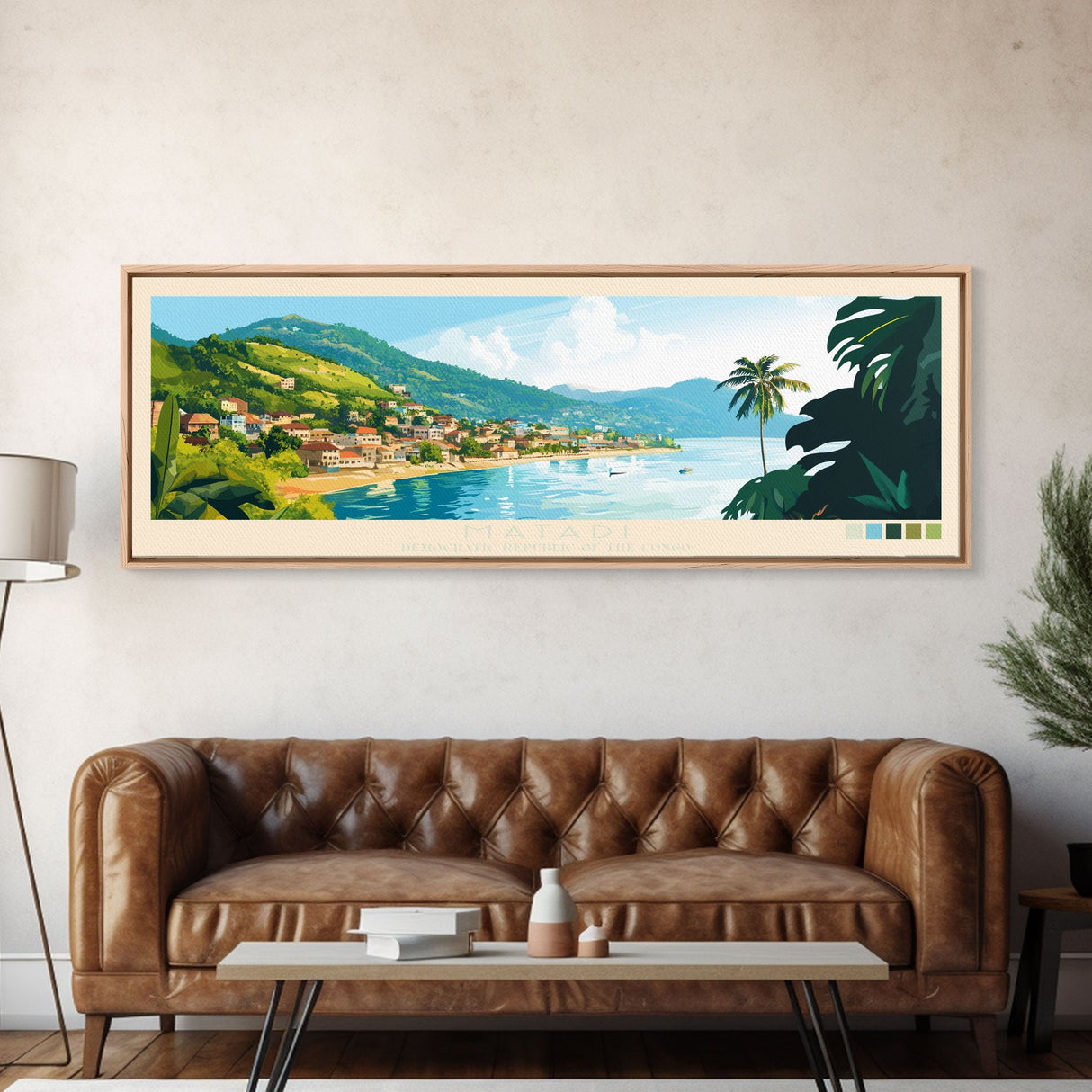 Panoramic Travel Poster Matadi, Congo Canvas Print, Matadi, Congo Painting, Congo Art, Matadi Travel Art, Guest Room Painting