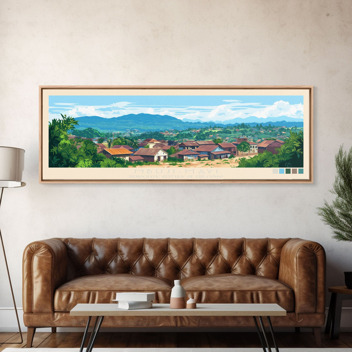 Mbuji-Mayi, Congo Travel Poster Panoramic Canvas Print, Mbuji-Mayi, Congo Painting, Congo Art, Mbuji-Mayi Travel Art, Guest Room Painting