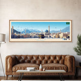 Mecca, Saudi Arabia Travel Poster Panoramic Canvas Print, Mecca, Saudi Arabia Painting, Saudi Arabia Art, Mecca Travel Art, Guest Room Painting