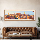 Meknes, Morocco Panoramic Travel Poster Canvas Print, Meknes, Morocco Painting, Morocco Art, Meknes Travel Art, Guest Room Painting