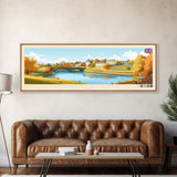 Milton Keynes, England Panoramic Travel Poster Canvas Print, Milton Keynes, England Painting, England Art, Milton Keynes Panoramic Travel Art, Travel Painting