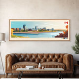 Moncton, Canada Travel Poster Panoramic Canvas Print, Moncton, Canada Painting, Canada Art, Moncton Travel Art, Guest Room Painting