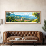 Monteria, Colombia Panoramic Travel Poster Canvas Print, Monteria, Colombia Painting, Colombia Art, Monteria Panoramic Travel Art, Travel Painting