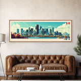 Montreal, Canada Panoramic Travel Poster Canvas Print, Montreal, Canada Painting, Canada Art, Montreal Travel Art, Guest Room Painting