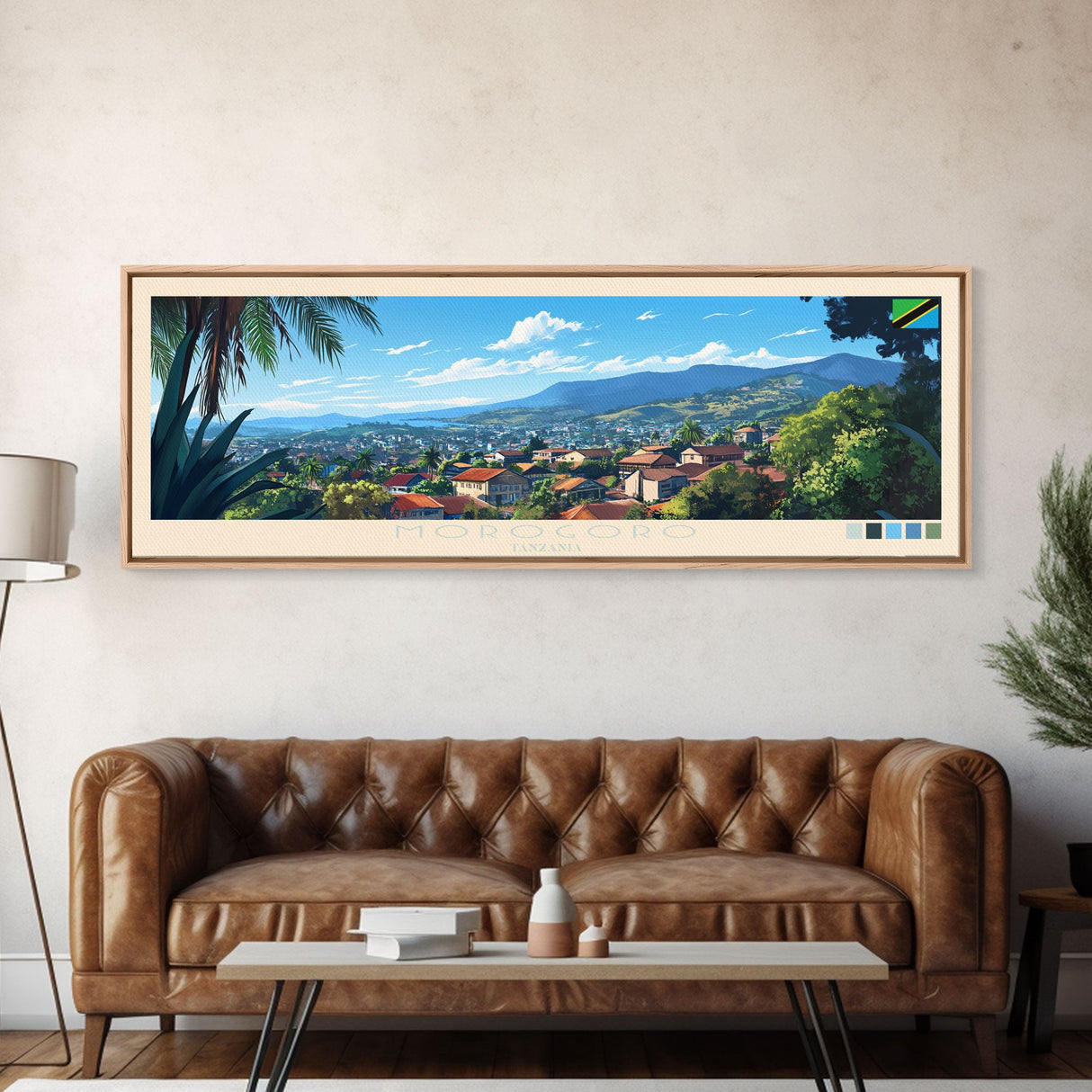 Morogoro, Tanzania Travel Poster Panoramic Canvas Print, Morogoro, Tanzania Painting, Tanzania Art, Morogoro Travel Art, Guest Room Painting