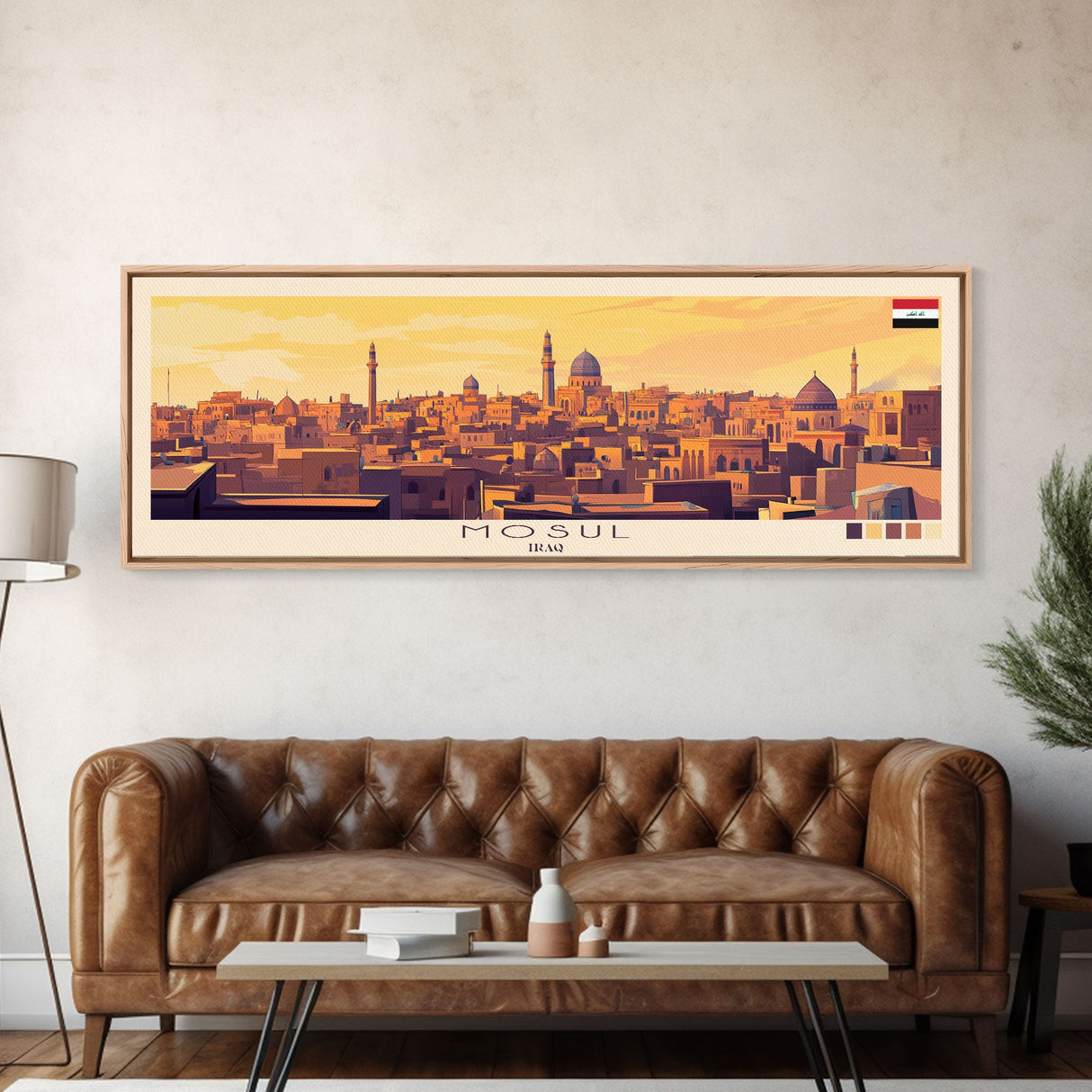 Mosul, Iraq Travel Poster Panoramic Canvas Print, Mosul, Iraq Painting, Iraq Art, Mosul Travel Art, Guest Room Painting