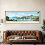 Mwanza, Tanzania Panoramic Travel Poster Canvas Print, Mwanza, Tanzania Painting, Tanzania Art, Mwanza Panoramic Travel Art, Travel Painting