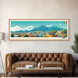 Naucalpan, Mexico Panoramic Travel Poster Canvas Print, Naucalpan, Mexico Painting, Mexico Art, Naucalpan Travel Art, Living Room Painting