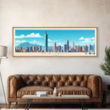 Panoramic Travel Poster New Taipei, Taiwan Canvas Print, New Taipei, Taiwan Painting, Taiwan Art, New Taipei Travel Art, Guest Room Painting