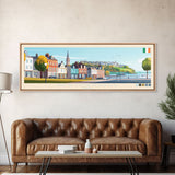 Newtownards, Ireland Travel Poster Panoramic Canvas Print, Newtownards, Ireland Painting, Ireland Art, Newtownards Travel Art, Guest Room Painting