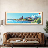 Ottawa–Gatineau, Canada Travel Poster Panoramic Canvas Print, Ottawa–Gatineau, Canada Painting, Canada Art, Ottawa–Gatineau Travel Art, Guest Room Painting