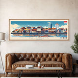 Palembang, Indonesia Panoramic Travel Poster Canvas Print, Palembang, Indonesia Painting, Indonesia Art, Palembang Travel Art, Guest Room Painting