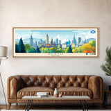 Panoramic Travel Poster Perth, Scotland Canvas Print, Perth, Scotland Painting, Scotland Art, Perth Travel Art, Guest Room Painting