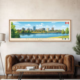 Peterborough, Canada Panoramic Travel Poster Canvas Print, Peterborough, Canada Painting, Canada Art, Peterborough Panoramic Travel Art, Travel Painting