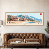 Piura, Peru Panoramic Travel Poster Canvas Print, Piura, Peru Painting, Peru Art, Piura Panoramic Travel Art, Travel Painting