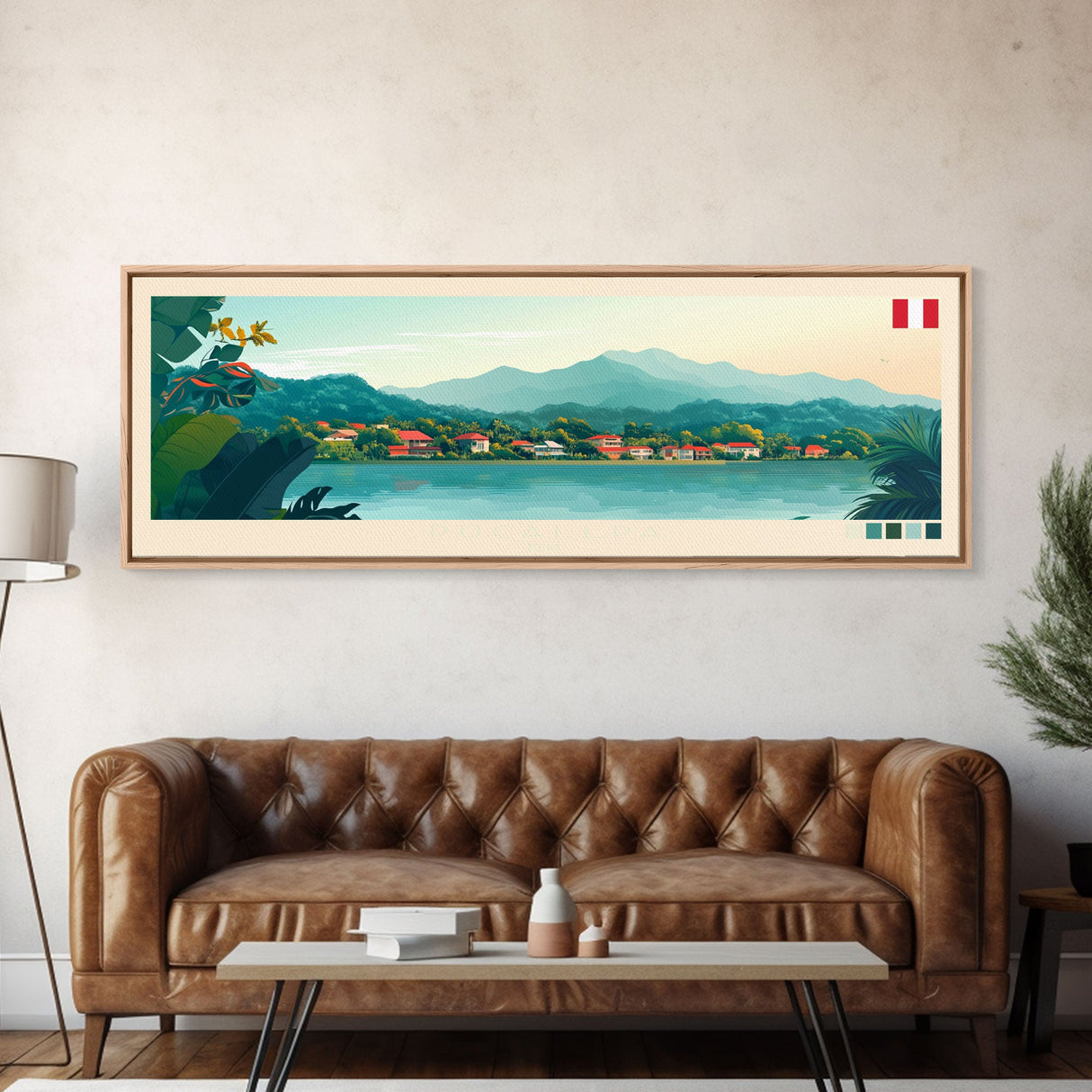 Pucallpa, Peru Travel Poster Panoramic Canvas Print, Pucallpa, Peru Painting, Peru Art, Pucallpa Travel Art, Guest Room Painting