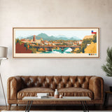 Puente Alto, Chile Panoramic Travel Poster Canvas Print, Puente Alto, Chile Painting, Chile Art, Puente Alto Travel Art, Guest Room Painting