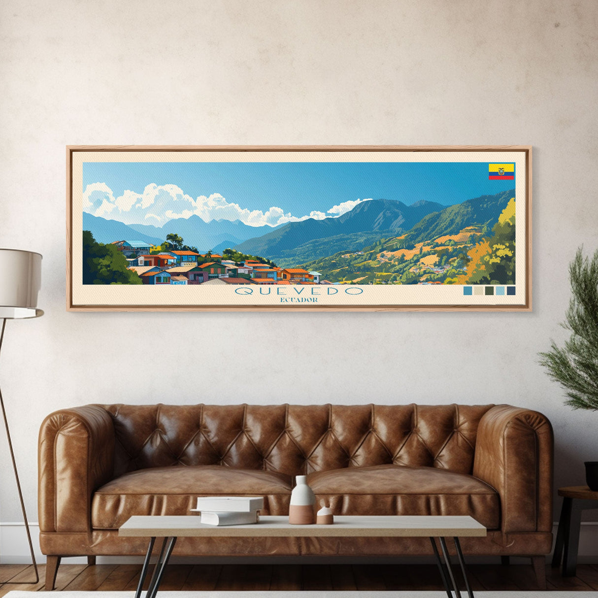 Quevedo, Ecuador Travel Poster Panoramic Canvas Print, Quevedo, Ecuador Painting, Ecuador Art, Quevedo Travel Art, Guest Room Painting