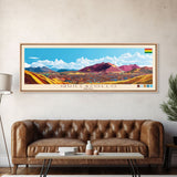 Quillacollo, Bolivia Panoramic Travel Poster Canvas Print, Quillacollo, Bolivia Painting, Bolivia Art, Quillacollo Panoramic Travel Art, Travel Painting